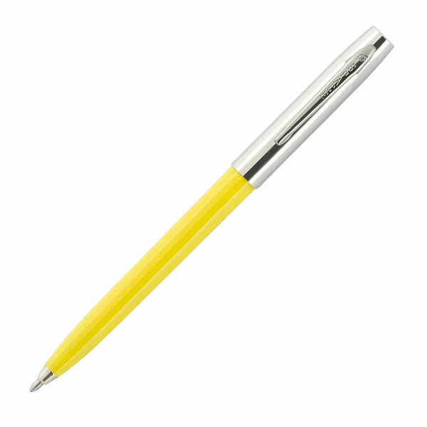 Fisher Space Pen Apollo Cap-O-Matic Kugelschreiber gelb mit verchromter Kappe, Box