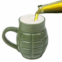 Caliber Gourmet Tasse, Becher, Bierkrug in Handgranaten-Optik, Keramik, 650 ml