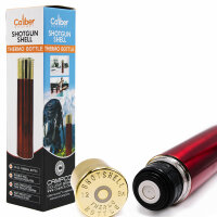 Caliber Gourmet Thermoskanne in Schrotpatronen-Optik mit Trinkbecher, rot, 0,74L