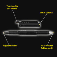 UZI Taktischer Kugelschreiber mit Glasbrecher und DNA...