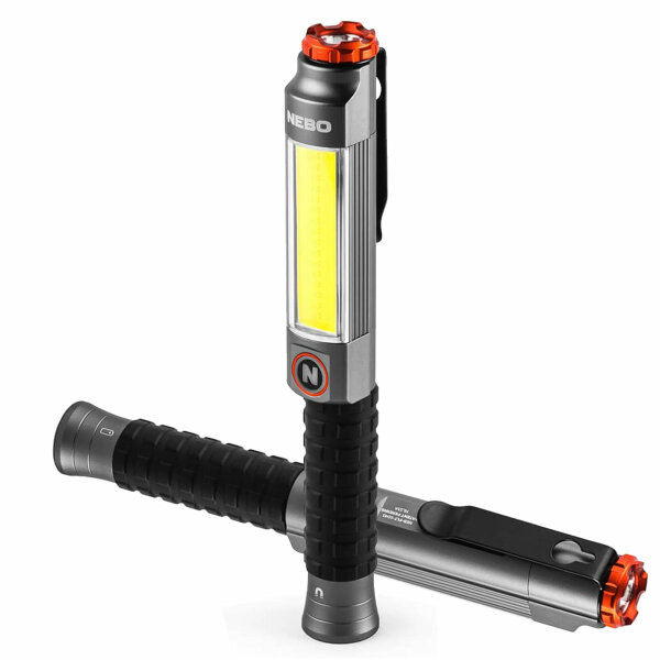 NEBO Big Larry 3 LED Arbeitsleuchte mit 600 Lumen Arbeitslicht, Magnetfuß, 7 Mod