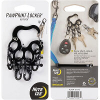 Nite Ize Pawprint Locker Schlüsselhalter, Edelstahl Karabiner mit 4 MicroLocks