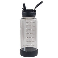 Takeya Tritan Motivational Straw Bottle Trinkhalmverschluss, 950ml, Stormy Black