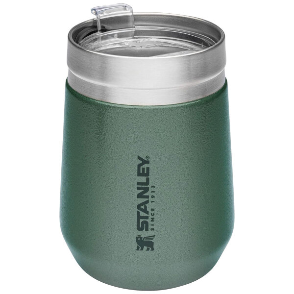 Stanley Go Everyday Tumbler, Trinkbecher mit Deckel, 290 ml, hammerschlag grün