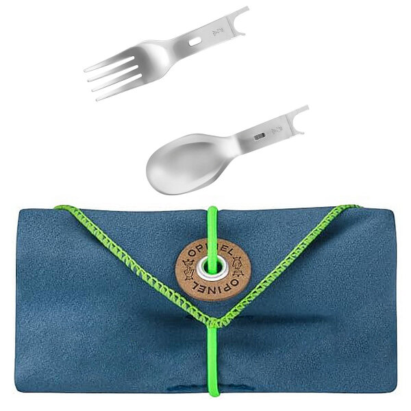 Opinel Picnic Plus, 3-teiliges Erweiterungs-Set mit Gabel, Löffel und Etui