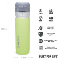 Stanley Go Quick Flip Water Bottle, Flasche mit 700 ml, vakuumisoliert, citron