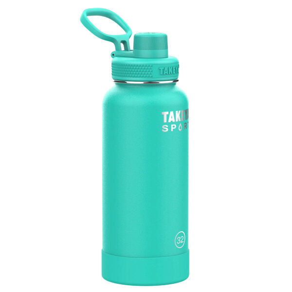 TAKEYA Sport Copper 3-fach isolierte Edelstahlflasche, 950ml, Touchdown Teal