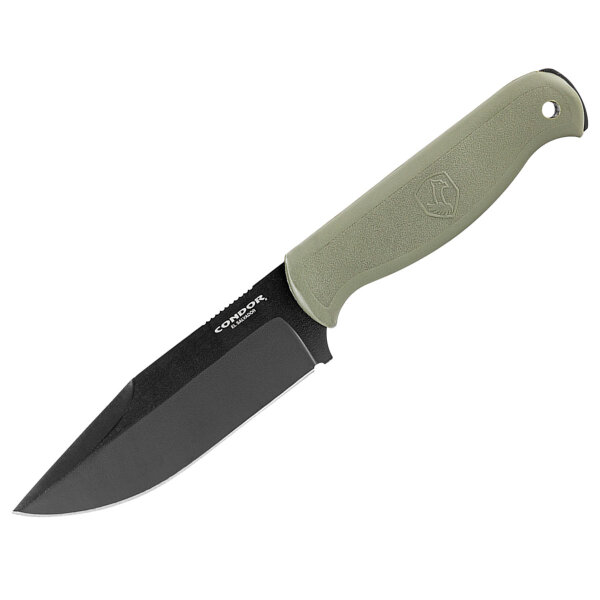 Condor Fighter Knife Messer mit Full Tang Klinge aus 1075 HC Stahl, army green