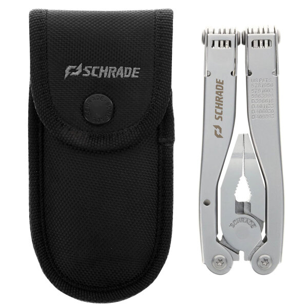 Schrade Tough Tool Multi-Tool in silber mit 19 Funktionen und Nylontasche