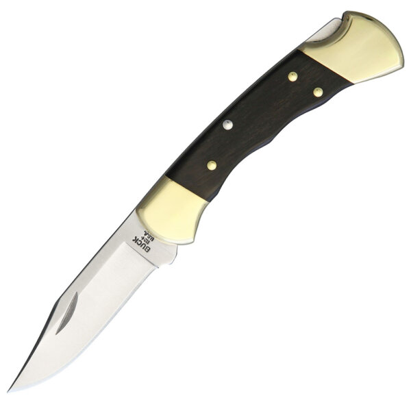 Buck 112BRSFG Ranger Fingergrooved, 7,6 cm Edelstahlklinge mit Ebenholzgriff