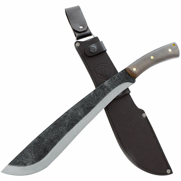 Condor Jungolo Machete, mit 1075 High Carbonstahl, Walnussholz, Lederscheide