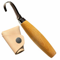 Morakniv Wood Carving Hook Knife 164 Left, Schälmesser mit Lederschutz, M-13386