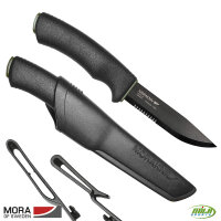 Morakniv Bushcraft Black SRT, schwarze Edelstahlklinge...