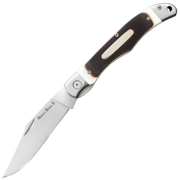 Cold Steel Ranch Boss II Taschenmesser mit SK-5 Klinge und braunem Lederetui