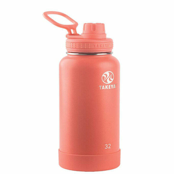 Takeya Actives Trinkflasche aus 18/8 Edelstahl, vakuum-isoliert, 950ml, coral