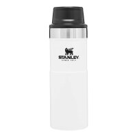 Stanley Classic Trigger-Action Travel Mug, 470 ml, 18/8 Edelstahl, Polar White