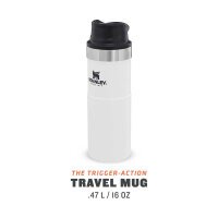 Stanley Classic Trigger-Action Travel Mug, 470 ml, 18/8 Edelstahl, Polar White