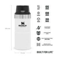 Stanley Trigger-Action Travel Mug, 18/8 Edelstahl, 12oz (350 ml), polar white