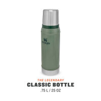 Stanley Classic Legendary Bottle, 750 ml, 18/8 Edelstahl, Hammerschlag grün