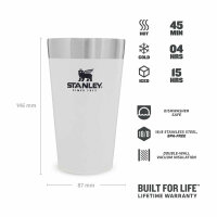 Stanley Adventures Vakuum Beer Pint Trinkbecher 0,47L, Edelstahl, Polar-weiß