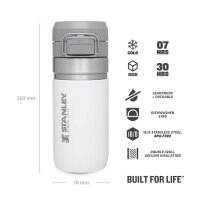 Stanley Go Quick Flip Water Bottle, Wasserflasche, 470 ml, vakuumisoliert, weiß