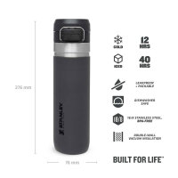 Stanley Go Quick Flip Water Bottle, 700 ml Trinkflasche, vakuumisoliert, charcoal