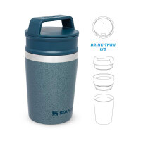 Stanley Shortstack Travel Mug mit Griff, 18/8 Edelstahl, 236 ml, Hammertone Ice