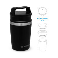 Stanley Shortstack Travel Mug mit Griff, 18/8 Edelstahl, 236 ml, mattschwarz