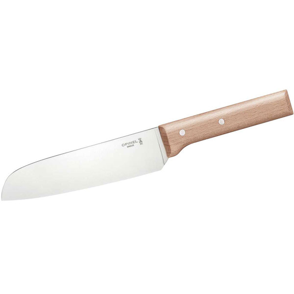 Opinel No 119 Parallele -  Santoku mit 17 cm Klinge, robuster Buchenholzgriff