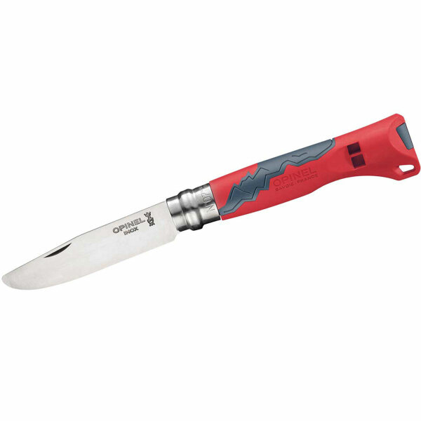 Opinel Outdoor Junior - Kindermesser mit 7,5 cm Klinge aus Sandvikstahl, rot