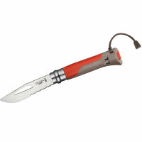 Opinel Outdoor No 8 rot/grau, 8,2 cm Klinge aus 12C27...