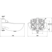 Kerbl Tränkebecken K75 - 1/2" mit  Rohrventil