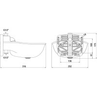 Kerbl Tränkebecken K75 - 1/2" mit  Rohrventil