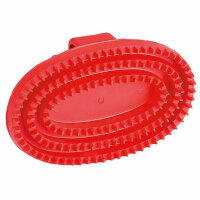 Kerbl Gummistriegel oval "Junior", rot