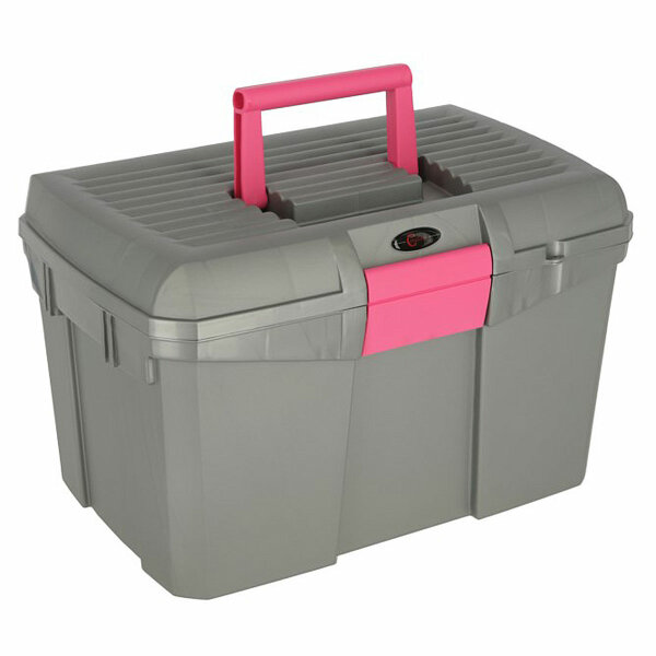 Kerbl Putzbox Siena grau/pink mit herausnehmbaren Einsatz