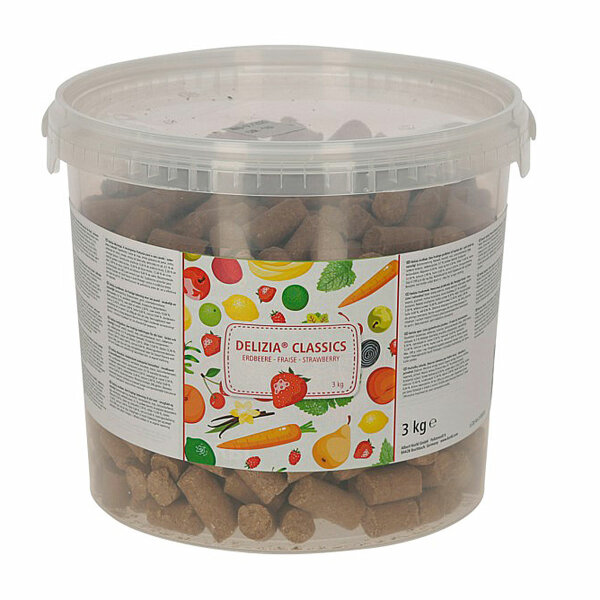 Kerbl Delizia Sweeties Pferdeleckerli aus Getreide mit Erdbeeregeschmack, 3kg