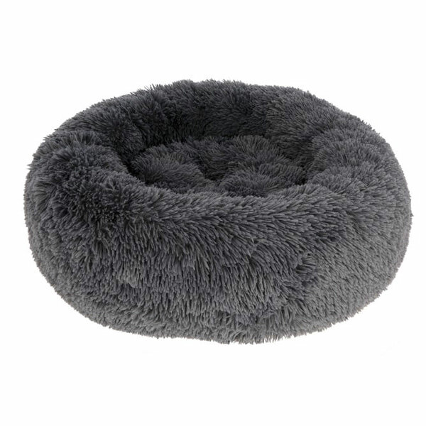 Kerbl Kuschelbett Fluffy grau, Ø60cmx18cm