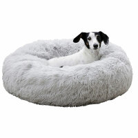 Kerbl Kuschelbett Fluffy grau, Ø60cmx18cm