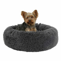 Kerbl Kuschelbett Fluffy hellgrau, Ø60cmx18cm