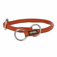 Kerbl Rundleder-Halsband Roma mit Stopper 45cm, 8mm,cognac