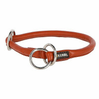 Kerbl Rundleder-Halsband Roma mit Stopper 45cm, 8mm,cognac