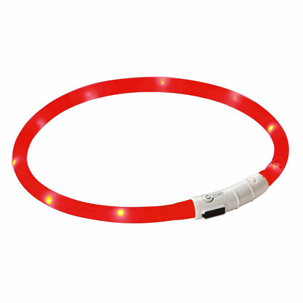 Kerbl Maxi Safe LED-Halsband, rot, Länge 55 cm