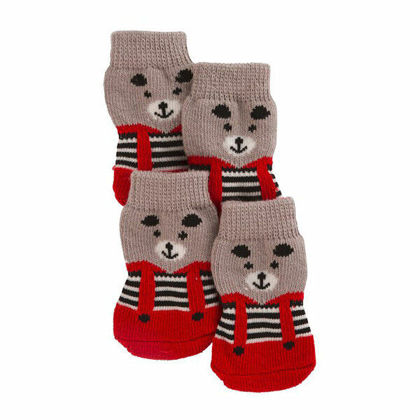 Kerbl Hundesocken Bruno L, grau/rot