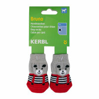 Kerbl Hundesocken Bruno L, grau/rot