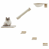 Kerbl Kletterwand Rocky für Katzen, 6-teilig, natur/weiß