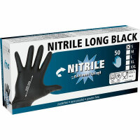 Kerbl Nitrilhandschuhe Long Black 300mm, 50 Stück, Größe S