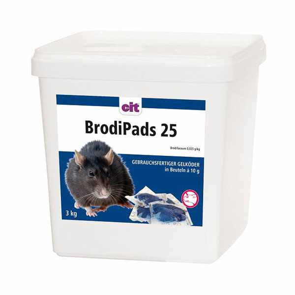 Kerbl BrodiPads 25, 3kg Brodifacoum