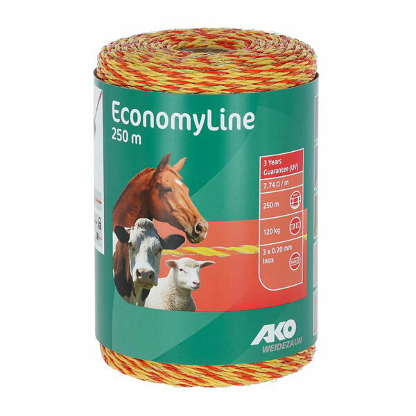 Kerbl Economy Line, Nirolitze 500m, gelb-orange, 3x 0,16 Niro