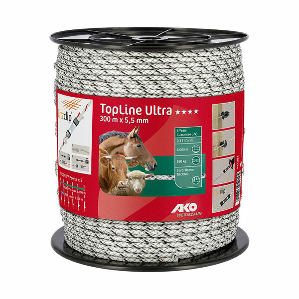 Kerbl TopLine Ultra Seil, geflochten 5,5mm, 300m, 6x0,30mm TriCond