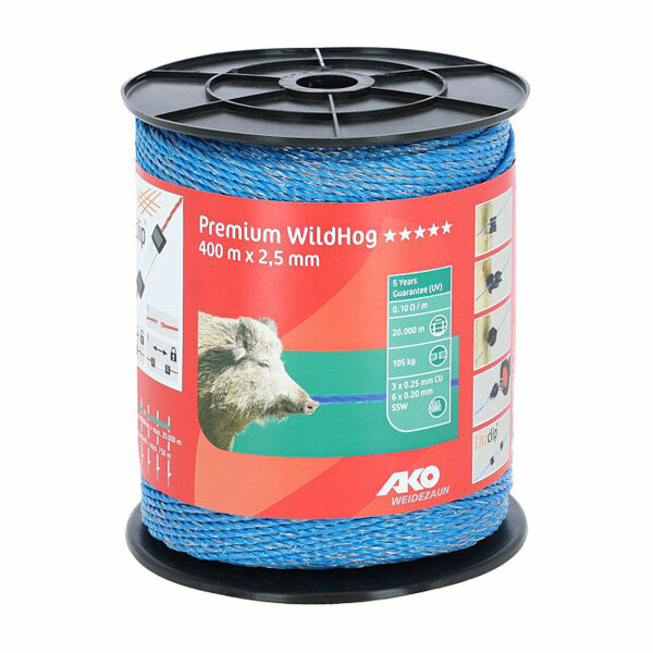 Kerbl Premium WildHog Litze, blau 3x0,25 Cu, 6x 0,20 SSW 400m